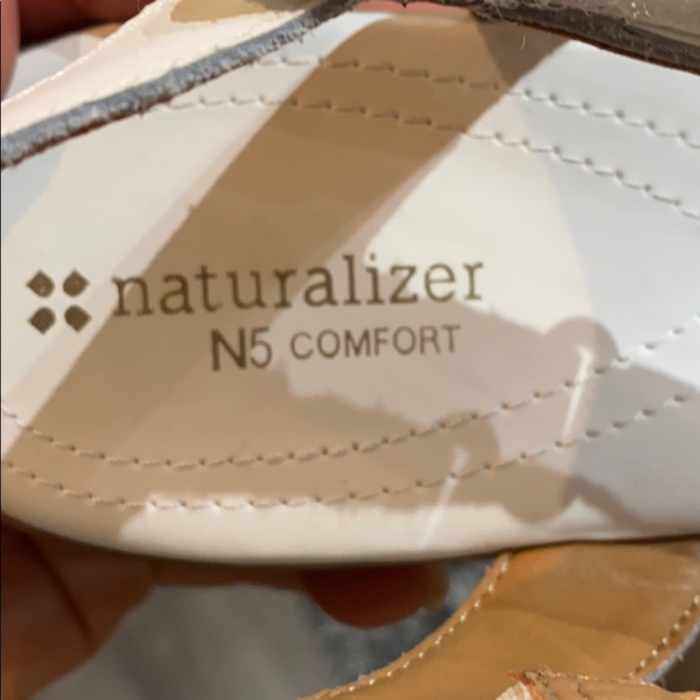 Naturalizer White Leather Slingback Sandals - Picture 7 of 10